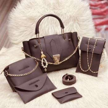 5-Piece Women’s PU Leather Handbag Set – Stylish & Versatile Bags & Wallets