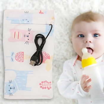 USB Milk Warmer Insulated Bag – Portable Travel Bottle Warmer for Baby Nursing and Infant Feeding