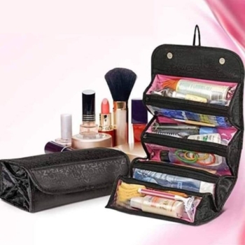 Roll-N-Go Cosmetic Bag: Compact, Travel-Friendly Organizer for Makeup & Toiletries