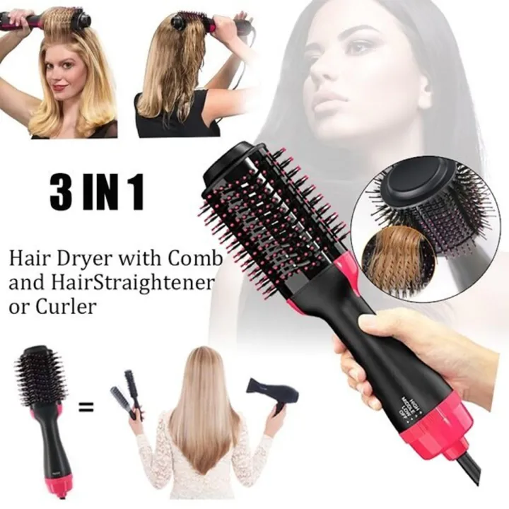 One Step 3-in-1 Hair Dryer, Straightener & Curler – Multifunctional Styling Tool with Fast Heat